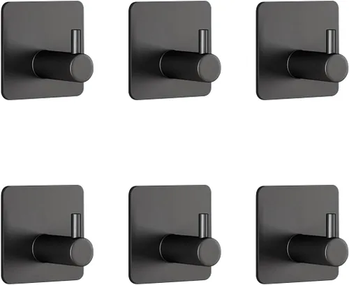 Vista 6 de Miliocry Paquete de 6 ganchos para toallas de baño, ganchos adhesivos para colgar toallas de baño, ganchos de pared resistentes, resistentes al