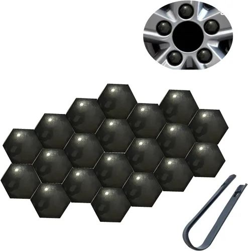 Vista 12 de 20 piezas de tapas de tuerca de rueda de automóvil, tapas de tuerca de lengüeta universal de 0.67 pulgadas, protector de rosca de cubo de automóvil