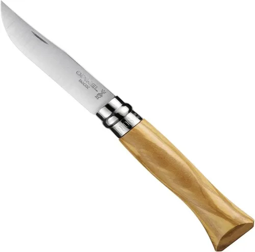 Vista 8 de Opinel Cuchillo plegable de acero inoxidable No.08 con mango de madera de roble