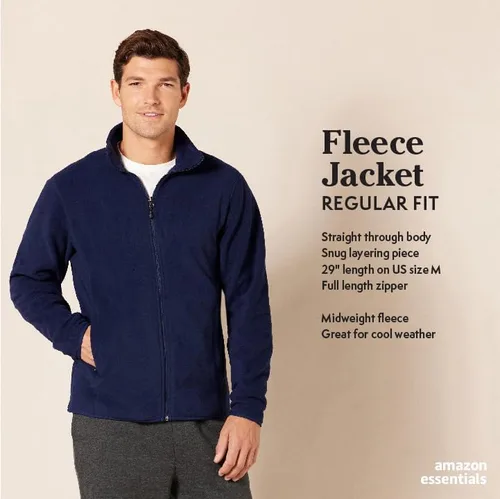 Vista 2 de Tienda Essentials - Chaqueta de vellón con cremallera completa para hombre (disponible en tallas para personas grandes y altas)
