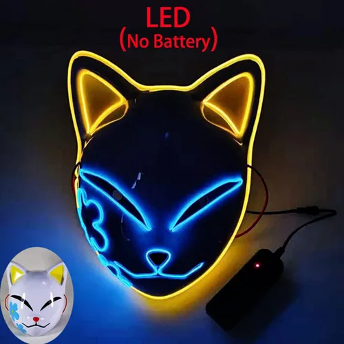 Vista 5 de goodhelper Halloween Demon Slayer Mask Japanese Anime Carnival Masquerade Fox Mask