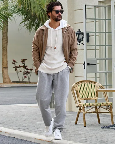 Vista 3 de COOFANDY Pantalones deportivos de algodón para hombre, pantalones de descanso con parte inferior abierta, pantalones ligeros casuales con bolsillos