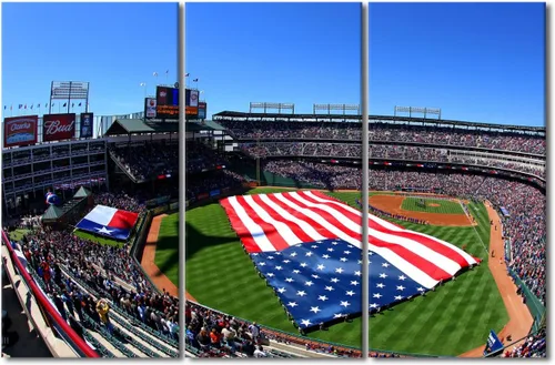 Vista 29 de TUMOVO Arte de pared en lienzo para estadio deportivo, arte de pared de campo Wrigley en Chicago, pinturas de Chicago, impresiones sobre lienzo