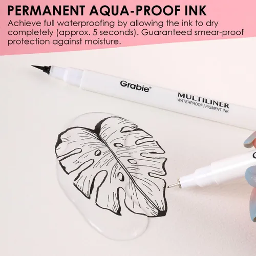 Vista 7 de Grabie Bolígrafos Micro Fineliner, 6 bolígrafos de dibujo impermeables 6-negro