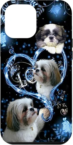 Vista 26 de Funda para PC iPhone 16 I Love Shih Tzu Dogs Flowers Heart Shih Tzu Metal
