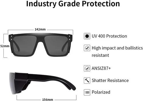 Vista 5 de Gafas de sol polarizadas para hombres y mujeres, resistencia al impacto, Z87.1safety UV400, protección ligera para trabajadores