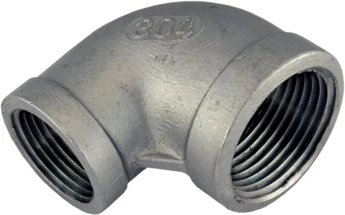 Vista 4 de Duda Energy 45° Codo 1/2" Hembra NPT Instalación de tubería de acero inoxidable 0,5
