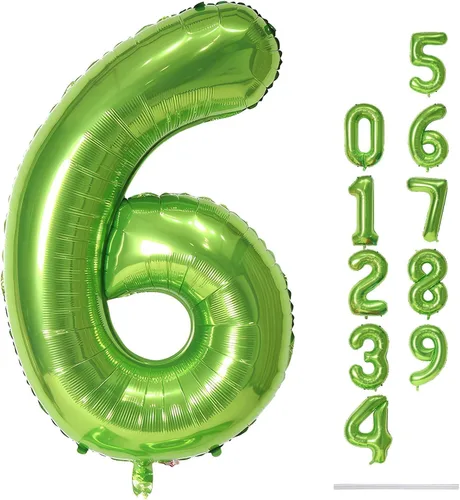 Vista 14 de Globo negro del número 0 para niñas y niños, 40 pulgadas, grande, número 0-9, de papel de aluminio, de Mylar para helio, juego de globos digitales