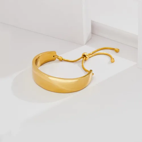 Vista 4 de LILIE&WHITE Pulsera de oro para mujer, estilo bohemio, pulsera de plata, pulsera de regreso a clases, pulsera abierta, joyería