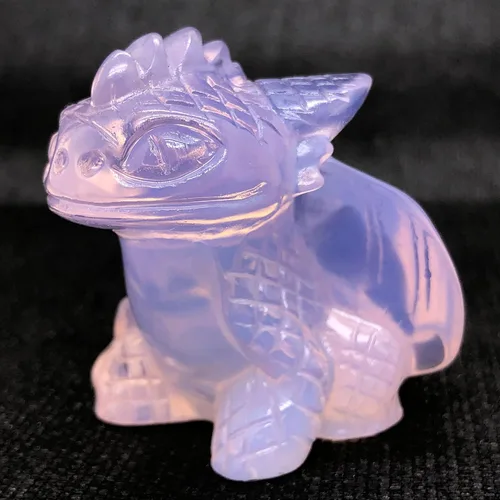 Vista 11 de Estatua de cráneo sin dientes de 2" de cristales curativos y piedras Reiki, escultura de animal tallada a mano, figuritas de dragón volador