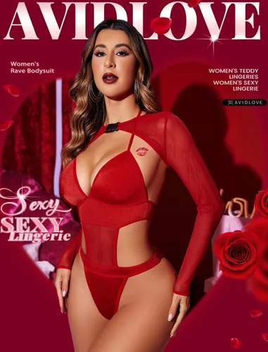 Vista 4 de Avidlove Conjunto de lencería sexy con hebilla para mujer, conjunto de top corto con hebilla