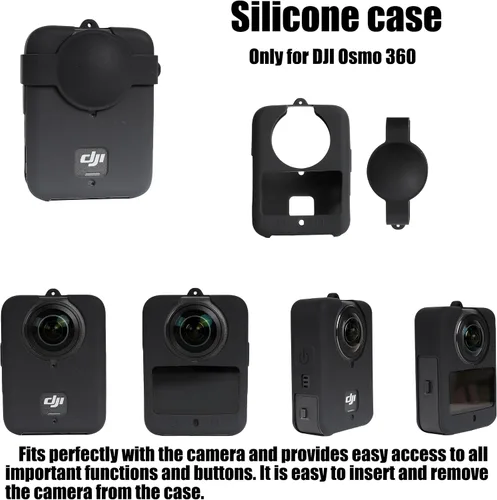 Vista 5 de PellKing Kit de accesorios para DJI Osmo 360, incluye protector de lente/funda de cámara/protectores de pantalla/cubierta protectora de silicona