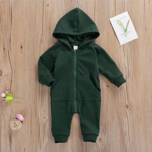 Vista 21 de FYBITBO Mameluco con capucha y cremallera para bebés, niños y niñas, mameluco de manga larga para otoño e invierno, ropa cálida