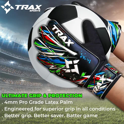 Vista 6 de Guantes de portero de fútbol para niños, jóvenes y adultos, guantes de portero de fútbol con látex de 0.157 pulgadas (0.157 in) antideslizantes