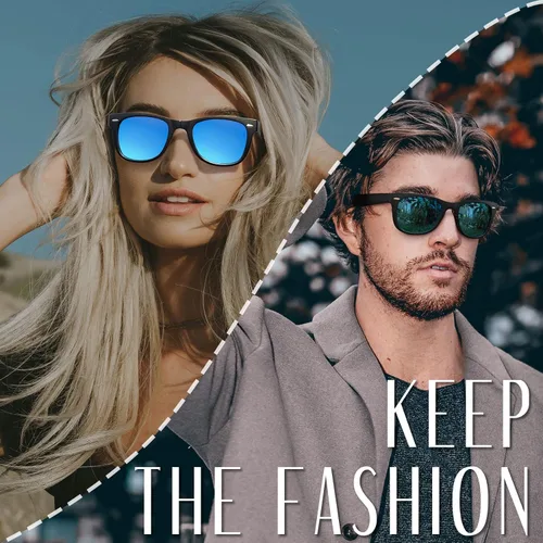 Vista 2 de Joopin Gafas de sol cuadradas polarizadas con protección UV para hombre y mujer