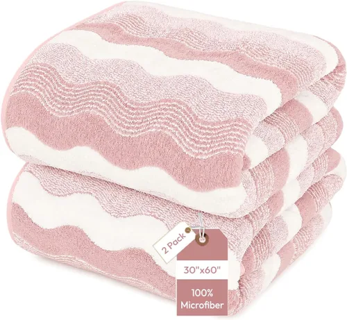 Vista 21 de JML - Toallas de baño de microfibra de gran tamaño (30 x 60 pulgadas), suaves, súper absorbentes y de secado rápido, multiusos para deportes