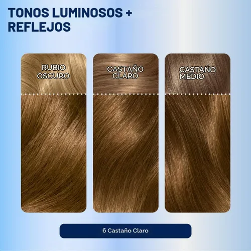 Vista 7 de Clairol Nice'n Easy Tinte Permanente para el Cabello, 6 Castaño Claro, Paquete de 3 6 marrón claro
