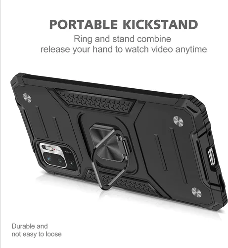 Vista 3 de Asuwish Funda de teléfono para Xiaomi Redmi Note 10 5G con cubierta protectora de pantalla de vidrio templado y accesorios para celda Soporte