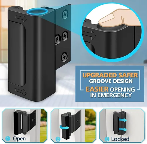 Vista 7 de Cerradura de puerta de seguridad para el hogar, cerraduras de puerta para niños, cerradura a prueba de niños para puerta delantera, cerradura