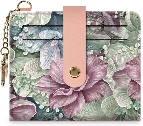 Vista 13 de Airkit Billeteras pequeñas para mujer, con bloqueo RFID, de cuero, con ventana de identificación, carteras para tarjetas para mujer, con monedero
