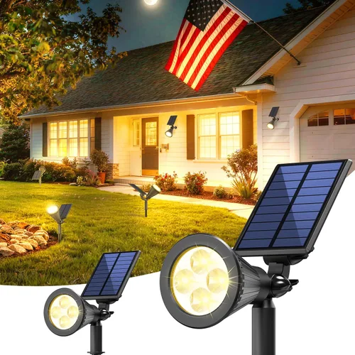 Vista 15 de JEJOT Paquete de 6 focos solares impermeables para exteriores con haz de Blanco cálido