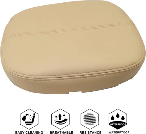 Vista 5 de NLQR - Tapa de consola central, funda de repuesto para reposabrazos de cuero de microfibra, color tostado, compatible con Cadillac Escalade EXT ESV