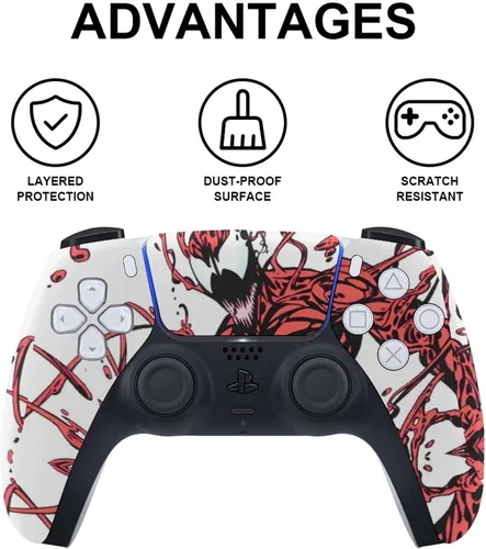 Vista 2 de Fundas de vinilo para PS5 versión de disco para consola y controlador, fundas compatibles con Playstation 5 Disc Version N