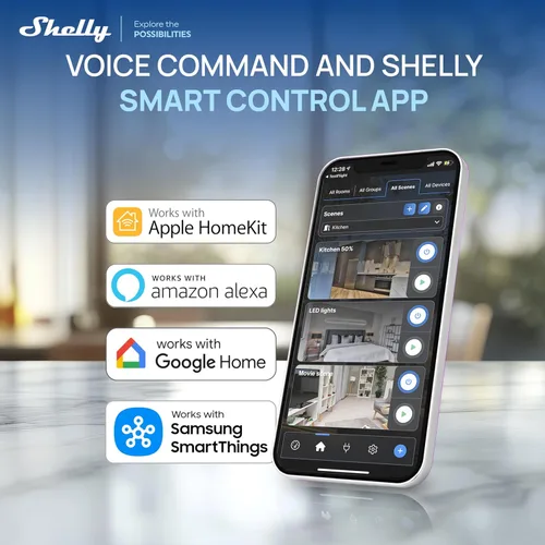 Vista 9 de Shelly Enchufe inteligente UL, WiFi, Bluetooth, Zigbee, salida de materia con medición de energía, funciona con HomeKit, Google Home, Alexa, Home