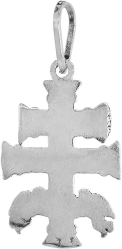 Vista 2 de Collar de plata de ley con cruz de Caravaca hecho a mano de 0.079in de alto