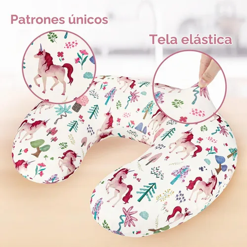 Vista 4 de Funda de almohada de lactancia, funda de almohada elástica y suave para bebés niños y niñas, fundas de almohada de lactancia materna para bebés