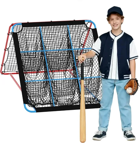 Vista 7 de 2-in-1 Baseball Pitching and Rebound Net, Trainer and Return Screen for Pitching Practice