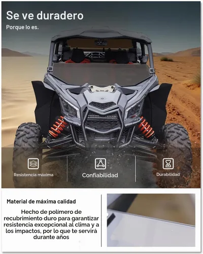 Vista 4 de KIWI MASTER Medio parabrisas de policarbonato con recubrimiento duro teñido para 2017-2026 Can Am Maverick X3 Accesorios de policarbonato
