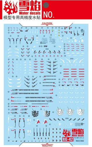 Vista 2 de ANSAI Calcomanías fluorescentes para Hobby RG 1/144 Hi Nu Hi v Scale Model kit