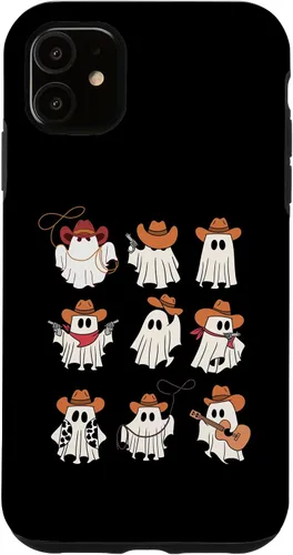Vista 8 de Carcasa espeluznante divertida para iPhone 16 Boo Haw Western Cowboy Ghost Cowgirl