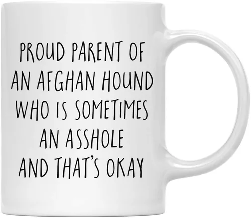Vista 73 de Andaz Press Funny Dog - Taza de café de 11 onzas, regalo de broma, orgulloso padre de un afenpinscher que es a veces un gilipollas y eso está bien