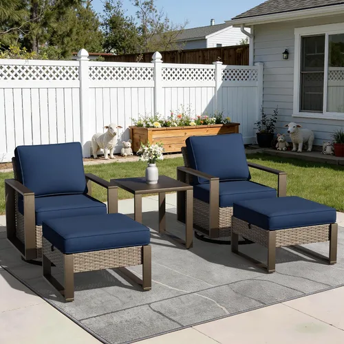 Vista 88 de Joyside - Sofá de mimbre para patio al aire libre, sofá de ratán de 3 plazas con cojines gruesos de olefina y reposabrazos rectangular con marco