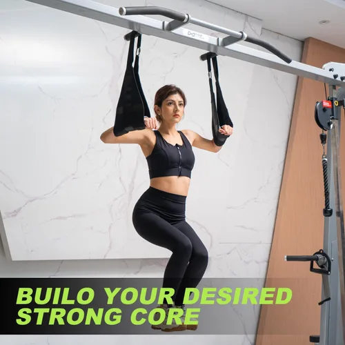 Vista 6 de Correas colgantes para abdominales para barra de dominadas, correas abdominales de fitness para entrenamiento de fuerza central, correas