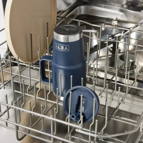 Vista 4 de YETI Rambler - Taza de viaje de 20 onzas con tapa abatible con popote, acero inoxidable, aislada al vacío, a prueba de fugas, apta para portavasos