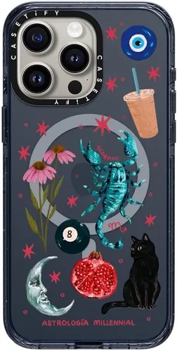 Vista 9 de CASETiFY Funda para iPhone 15 Pro Max, compatible con MagSafe Protección contra caídas de grado militar de 8.2 pies Hortensias azules Nantucket