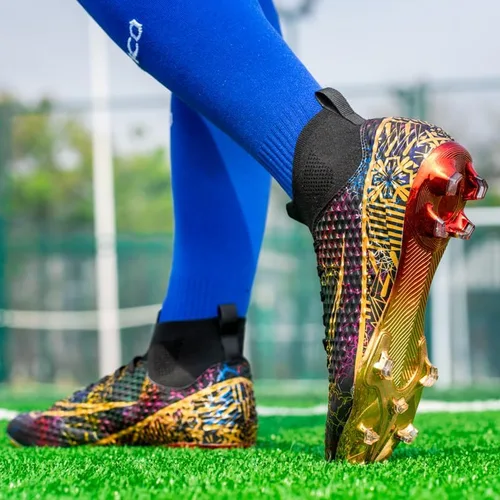 Vista 5 de Maylrvjv Tacos de fútbol unisex ligeros zapatos de fútbol para hombres y mujeres