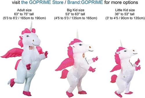 Vista 2 de Halloween Winged Unicorn Costume, Inflatable, Child Size, 4-6, Face Out Breathable