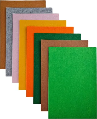 Vista 14 de Jtnohx - Fieltro rígido, hojas de fieltro de 2 mm de grosor para manualidades, cuadrados de tela de fieltro dura de 20,3 x 30,5 cm, 8 piezas