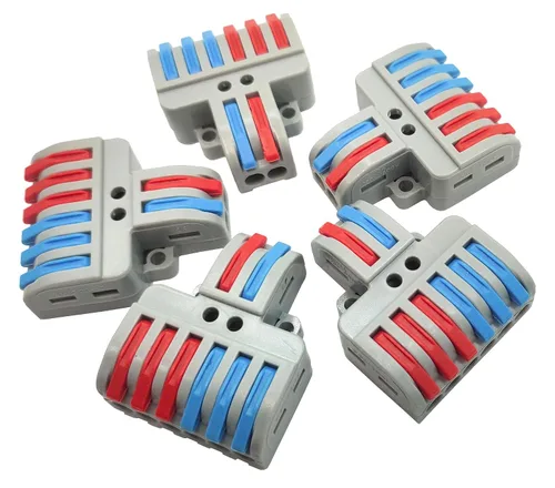 Vista 7 de Conectores de cable, conectores de tuercas de alambre de palanca compacta, terminales de cable 2 en 4 salidas para conexión rápida 28-12 AWG, 5