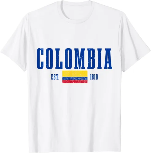 Vista 51 de Colombia Est. 1810 - Camiseta de Colombia Vintage, Negro, S
