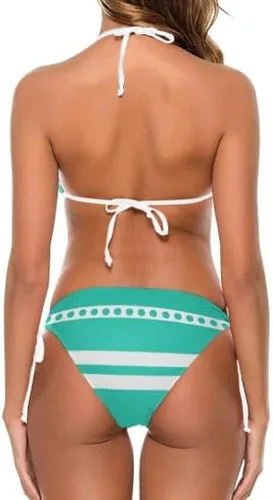 Vista 5 de Bikini de cosplay de Nami + tatuaje, conjunto de bikini de cosplay de anime Nami