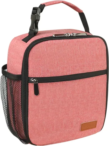 Vista 14 de Femuar Bolsa de almuerzo para hombres, mujeres y adultos, pequeña para oficina, trabajo, picnic, bolsa de almuerzo portátil reutilizable, color negro