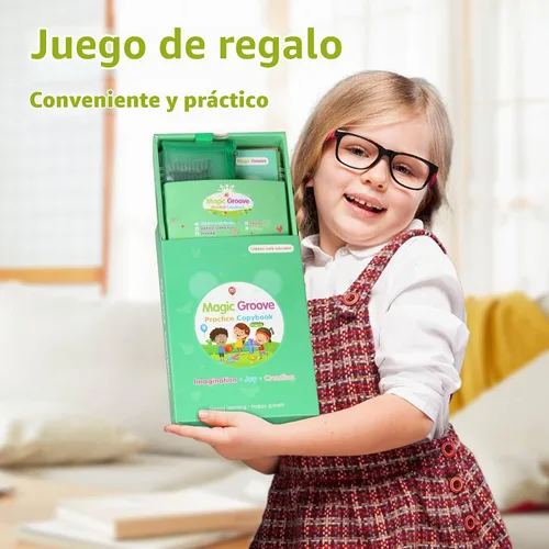 Vista 8 de BYFWH Magic Groove - Cuaderno de práctica para niños, libro de práctica de escritura reutilizable, juego de libros de escritura a mano ranurados