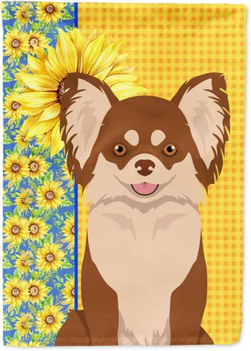 Vista 42 de Caroline's Treasures WDK5313GF Bandera de jardín con diseño de girasoles de verano, color negro y tostado, Airedale Terrier para buzón, bandera