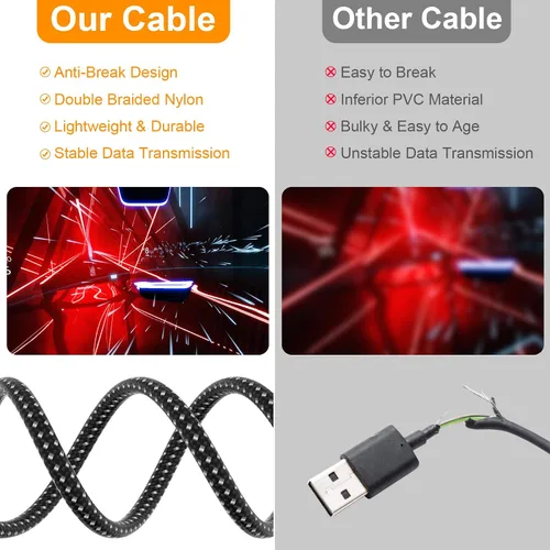 Vista 2 de Compatible with Oculus Quest 2 Link Cable, Fast Charging High Speed Data Transfer Durable Nylon Braided USB A to USB C 3.2 Gen1 Cord for VR Headset