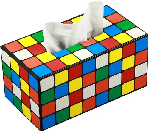 Vista 14 de Funda rectangular de cuero para caja de pañuelos, soporte de caja de pañuelos moderno rectangular para toallas de papel, dispensador de pañuelos